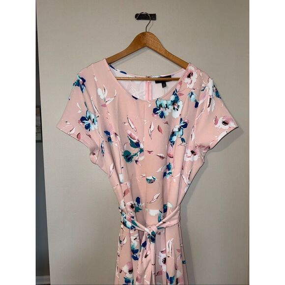 Lane Bryant Size 18 Lena High Low Dress Pastel Pink Blue Floral Modest Feminine - Picture 6 of 15